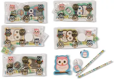 Owl Filled Pencil Case Stationery Set X 1 Choose Design • £3.25