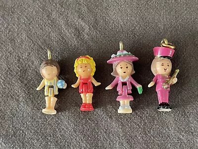 Polly Pocket 4 Dolls Figures Charms ONLY Bluebird 1990's Vintage 1  Tall • $42.75