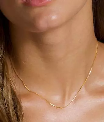 $74.99 • Buy 14K Solid Yellow Gold Box Necklace Real Gold Chain 16  18  20  22  24  26  30   