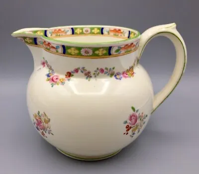 Mintons Pitcher England Rich & Fisher New York 1857 Rose Swag Green Trim Nice • $40