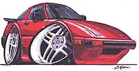1978-1985 Mazda Rx7 Rx-7 Red Cartoon T-shirt Rotary Available In Sizes S-3XL • $20.42