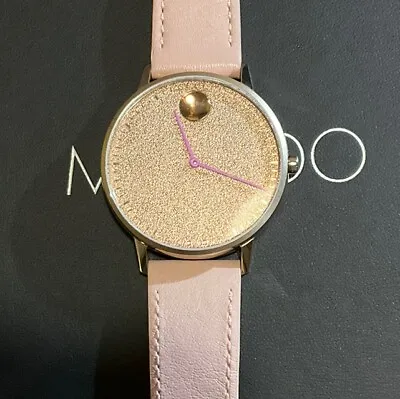 Movado FACE Watch With 41mm RoseGold Face & Light Pink Leather Band • $245