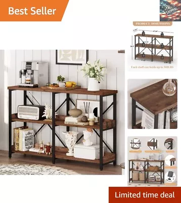 Rustic Console Table With Shelves - 3 Tier Sofa Table For Living Room - 47 Inch • $220.79