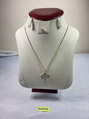 H&M Gold Horns Pendant  Chain Necklace Costume Jewellery JUN305 • £3.49