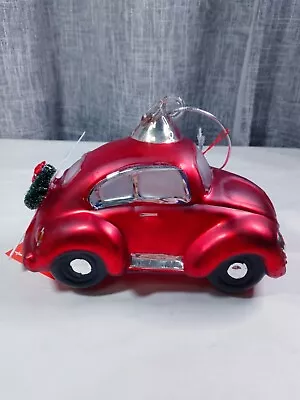 Department 56 Mercury Glass Ornament Red Volkswagen Beetle Bug Car Christmas • $14