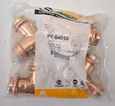 Mueller Streamline Copper Press Reducing Tee Fittings 5 Pack 1  X 3/4  X 1  • $35.99