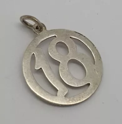 Sterling Silver Jewellery Pendant  Genuine Vintage Charm 18 Birthday 18th. C1 • £14.99