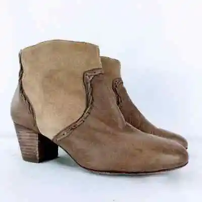 Modern Vintage Womens Brown Distressed Leather Western Ankle Boot Prairie Sz 7 • $30