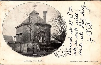 New Castle Library Signed George A Wolf Delaware Vintage Postcard • $4.99