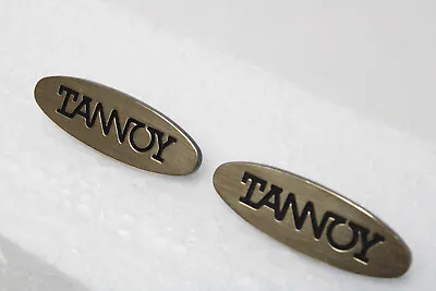 Pair - Genuine Tannoy Loudspeaker (large - From 638) Oval Badges Black / Gold • £32