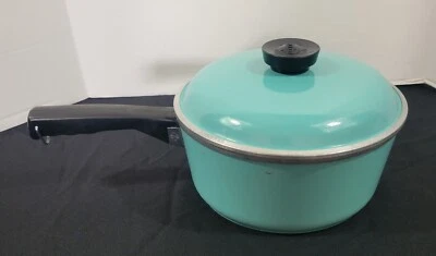 $24.99 • Buy Vintage CLUB Cast Aluminum Turquoise Aqua Teal 2 Quart Sauce Pot Pan With Lid