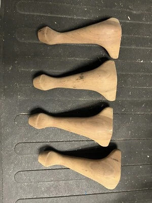 Queen Anne Style Legs Feet Lot Of 4 Unfinished Wood Furniture Table Ottoman 10” • £23.65