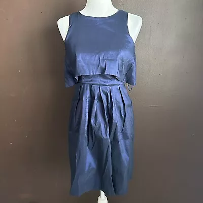 W118 By Walter Baker Womens Size XS Fit N Flare Sleeveless Cocktail Dress Blue • $24