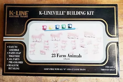 Brand New K-LINEVILLE BUILDING KIT 23 Farm Animals For 0 And 0-27 Gauge Trains • $29.97