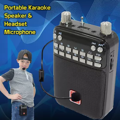 Portable Karaoke Machine Speaker & Headset Mic Boys Black. Mr Entertainer Popbox • £19.99