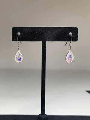 Light Purple Tanzanite Teardrop Pendant Earrings Sterling Silver 925 Setting • $36