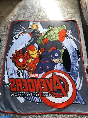 Marvel Avengers Age Of Ultronfleece Blanket Collectable 46” X 56” • £9.99