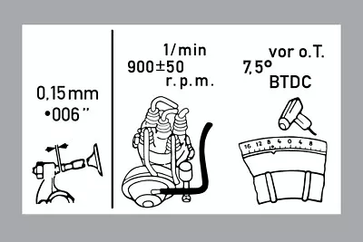 VW Volkswagen Bus Bay Van Tune-up Information Sticker Decal • $12.99