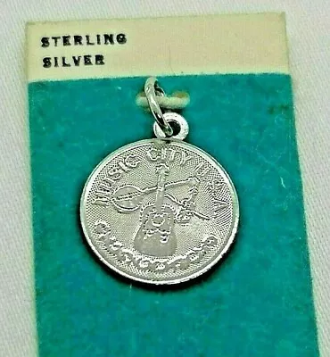 Vtg Charm Sterling Silver Music City U.S.A Fiddle Guitar Pendant Bracelet NWT • $12.12