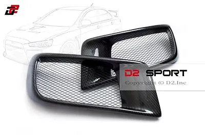 Carbon Fiber Dual Air Intake R Style Front Bumper Ducts Fits Evolution X EVO 10 • $169.99