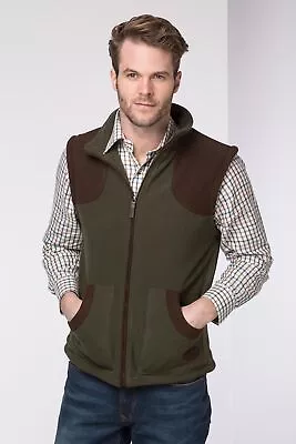 Men's Rydale Sherpa Fleece Bodywarmer Country Fleece Gilet Waistcoat In Green • £32.99