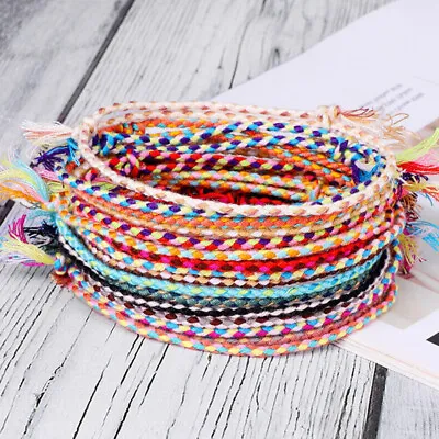 Handmade Woven Tassel Knots Thread Rope Jewelry Women Men String Bracelets • £2.77