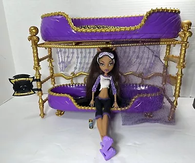 Monster High Clawdeen Wolf Dead Tired Doll Room To Howl Bunk Bed Playset • $119