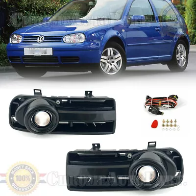 For VW 1999-2004 Golf TDI GTI MK4 Clear Bumper Driving Fog Lights+Bulbs+Switch • $49.50