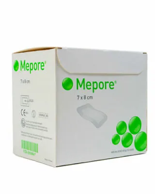 MEPORE Adhesive Surgical Dressing 7cm X 8cm Wounds Cuts Grazes X 10 Dressing • £4.99