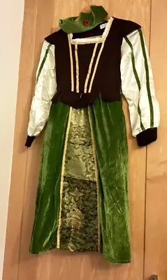 Girls Medieval Green Maid Marion Tudor Fairy Tale Fancy Dress New 4-6-8 • £14.99