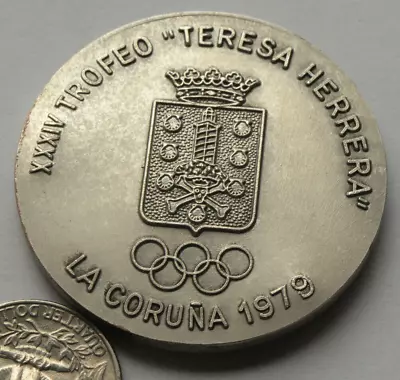 1979 Teresa Herrera Trophy Football Tournament Participant Medal W Olympic Logo • £28.90