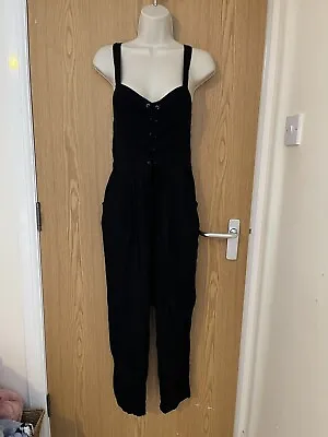 Hollister Black Lace Up Jumpsuit Size Small • £7.99