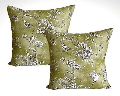 Iliv Finch Toile Willow Cushion Cover 17  Olive Green • £7.99