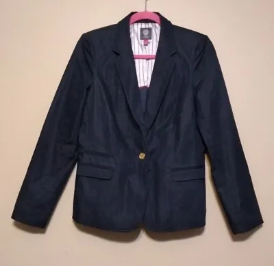 Vince Camuto Womens Navy Blue 3 Button Blazer Jacket Size 12 Petite EUC • $29.99