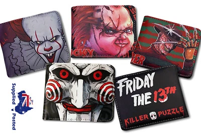 $19.95 • Buy HORROR Wallets - SCREAM, Freddy, Jason, Chucky, Pennywise, SAW.    In OZ Now.
