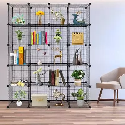 12-20 Cube Wire Storage Metal Storage Shelves Bookshelf Modular Closet Organizer • $67.99