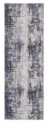 Navy Abstract Indoor Accent Rug 20  X 60  • $27.07