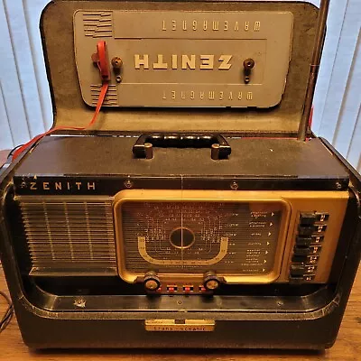 Vintage ZENITH Trans Oceanic Wave Magnet Tube Radio H500 Works READ DESCRIPTION! • $100