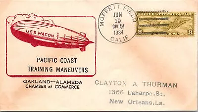 USS Macon 1934 - Pacific Coast Training Maneuvers - Moffett Field Calif - F4952 • $14.99