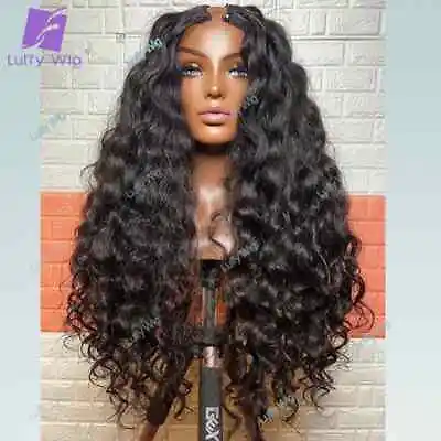 Wavy Human Hair Brazilian Remy Hair VPart Wigs No Leave Out Glueless U Shape Wig • £137.66