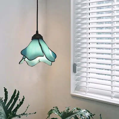 $54.99 • Buy Plug-in Vintage Stained Glass Pendant Light Fixture Tiffany Style Hanging Lamp 