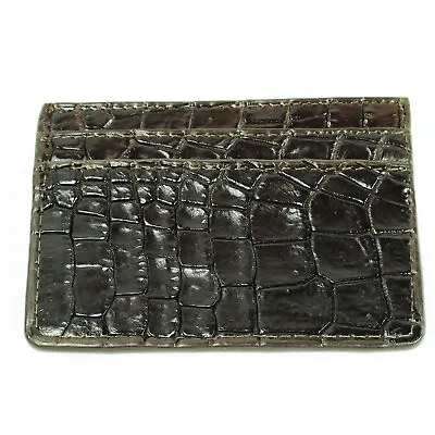 New Brown Genuine Crocodile Alligator Leather Skin Mens Credit Card Wallet. • $31.20