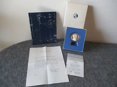 1960-70s JOHN F KENNEDY HALVES ALBUM+FRANKLIN MINT MEMORIAL MEDAL W/COA+STAND • $298.95