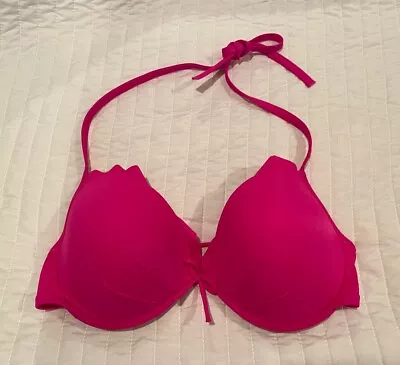 Victoria’s Secret The Fabulous Underwire Swim Ruffle Bikini Top Hot Pink 36D • $28