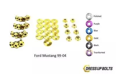 Dress Up Bolts 36 PCS Gold Kit For 1999-2004 Ford Mustang GT & Cobra Engine Bay • $163.34