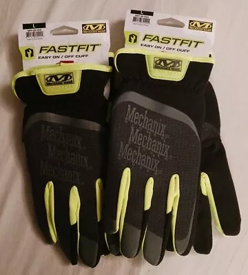 LOT (2) Pair LARGE - MECHANIX WEAR FastFit L Work Gloves - MFF-91-010 *FREE SHIP • $24.99