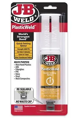 $18.99 • Buy JB WELD PLASTIC WELD SYRINGE 5min - 25 ML
