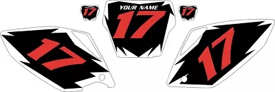 2007 HONDA CRF450 Pre-Printed Backgrounds Black With White Shock - Red Number • $43.99