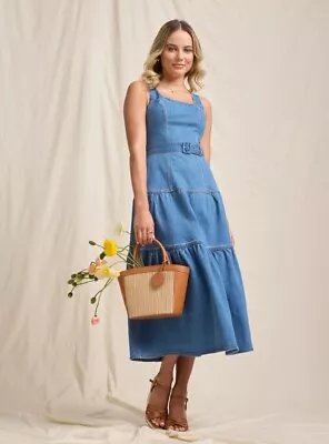 NEW TAGS - Review - Australia Taylah Denim Dress - Blue Rinse - Free Shipping • $109.99