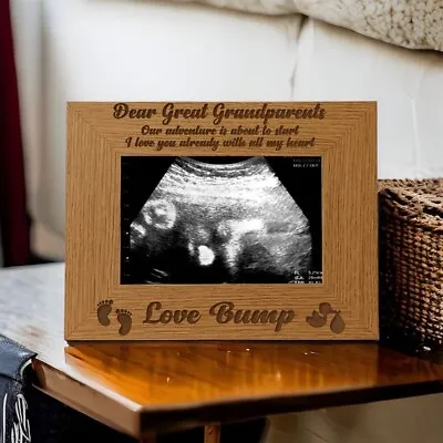 New Baby Pregnancy Scan Wooden Photo Frame Great Grandparents To Be Gift FW387 • £13.99